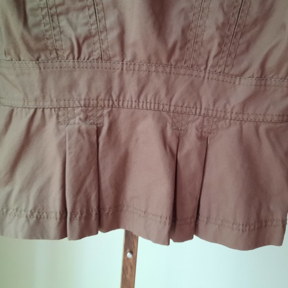 Calvin Klein Jeans brown jacket sz S with pleats at the waist and wrist - Picture 9 of 10